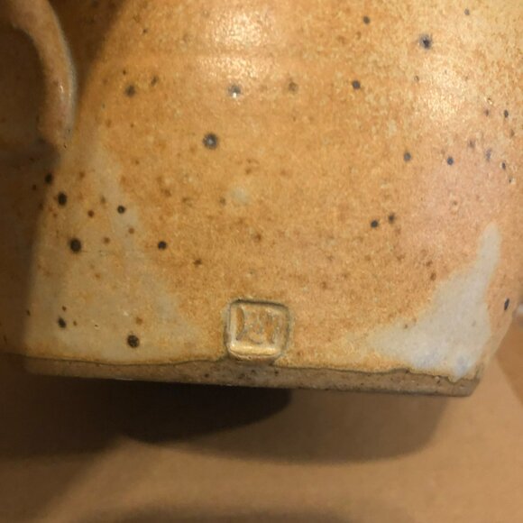 Stoneware Pottery Pitcher W/Floral Design Handle Artisan made OOAK - Picture 4 of 9